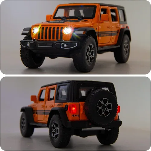 Miniatura 6 de WAKAKAC Compatible para 1/32 Wrangler Coche de Juguete de Aleación Fundido a Presión con tracción hacia atrás Modelo de Coche Coleccionable con Luz
