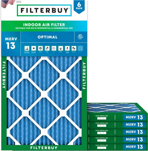 Miniatura 17 de Filterbuy Filtro de aire MERV 13 de 8 x 14 x 1 pulgadas para defensa óptima contra el humo y la alergia (paquete de 6), repuesto de filtros