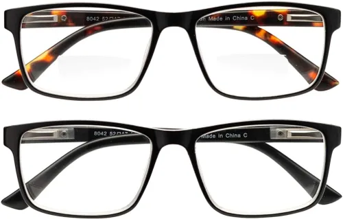 Miniatura 3 de Yogo Vision Bifocal Reading Glasses for Men and Women, Rectangle MultiFocal Readers with Spring Hinges, Retro Design