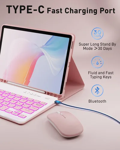 Miniatura 5 de Funda de teclado para Tab A9 de 8.7 pulgadas con teclado Samsung Galaxy Tab A9-2023 (SM-X110/SM-X115) Funda para tableta con teclado mágico