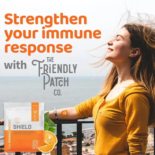 Miniatura 6 de The Friendly Patch Shield - Parche de apoyo inmunitario Potenciadores inmunológicos portátiles para adultos con vitamina D3, C y zinc 28 parches
