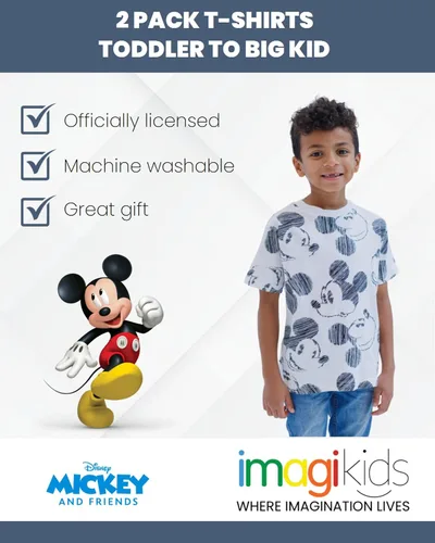 Miniatura 3 de Disney Pixar Toy Story Mickey Mouse Woody Rex Buzz Lightyear Slinky Dog - Paquete de 2 camisetas para niños pequeños y grandes