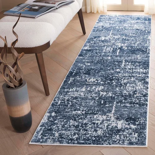 Miniatura 36 de SAFAVIEH Amelia Collection ALA700A - Alfombra decorativa de 2'2" x 4', diseño moderno abstracto, color marfil y azul, no desprende pelusa y de fácil