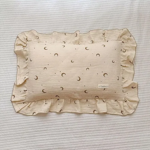 Miniatura 31 de BuLuTu Funda de almohada de algodón para niños pequeños, tamaño estándar, estampado de flores de Galsang, suave funda de almohada de viaje con borde