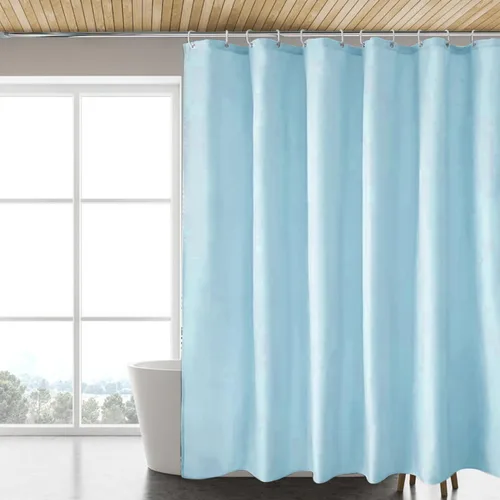 Miniatura 24 de LLSCL Cortina de ducha de tela azul con contrapeso inferior, calidad de hotel impermeable, 72 x 72 pulgadas, lavable a máquina Azul marino