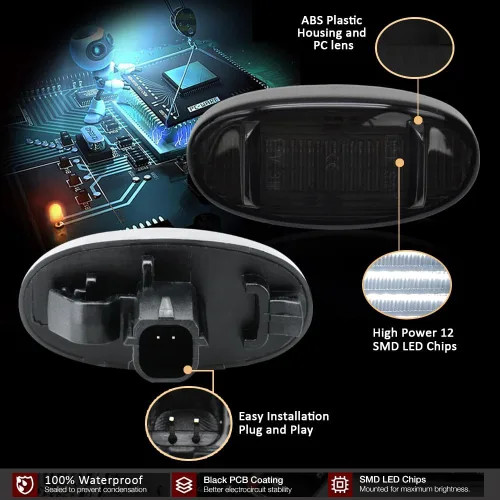 Miniatura 6 de D-Lumina Conjunto de Luces Marcadoras Laterales LED Compatible con Fo-rd F250 F350 F450 F550 Super Duty 2011-2022 Marcadores Laterales de 2011-2022