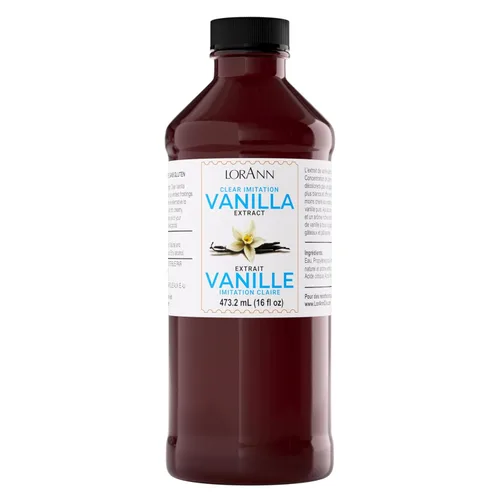 LorAnn - Extracto de vainilla de imitación transparente, 16 onzas (16.2 fl oz), Kosher, vegano, sin azúcar, sin jarabe de maíz, perfecto para