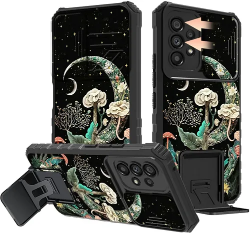 Miniatura 55 de Rossy Funda para Samsung Galaxy S22 Ultra para Samsung S22 Ultra con cubierta deslizante para cámara con función atril, funda híbrida de doble capa