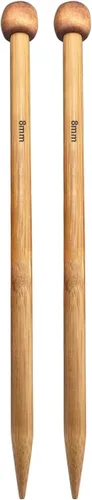 Miniatura 18 de Weabetfu Agujas de tejer de bambú de gran tamaño rectas y puntiagudas gruesas de 10 pulgadas, agujas de tejer jumbo para hilo grueso hecho a mano