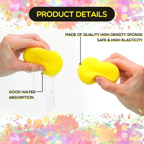 Miniatura 4 de Zhehao 100 esponjas redondas de pintura de 3 pulgadas, color amarillo, sintéticas, para pintar, manualidades, cerámica, cerámica, acuarela, uso