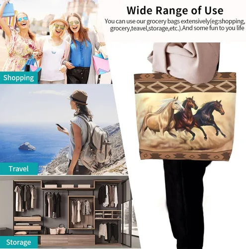 Miniatura 6 de Bolsa de mano para mujer, bolsa de playa grande, reutilizable, bolsa de comestibles, bolsa de hombro casual, bolsa de mano para compras, viajes