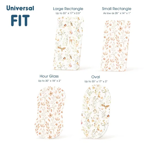 Miniatura 5 de Juego de 2 sábanas elásticas ultra suaves para moisés, ajuste universal para moisés, cuna de bebé, canasta de Moisés, colchón ovalado rectangular
