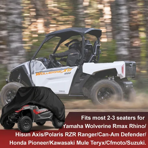 Miniatura 7 de Cubierta UTV de 2 plazas impermeable para todo tipo de clima, compatible con Yamaha Wolverine x2 850 1000 Rhino 450 660 700 YXZ1000R Ranger 500 570