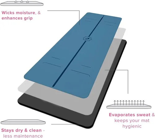 Miniatura 7 de Liforme Evolve Yoga Mat – Bolsa de yoga gratuita incluida – Sistema de alineación patentado, agarre guerrero, antideslizante, ecológico, resistente