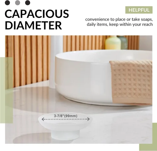 Miniatura 4 de Jabonera redonda, repuesto de vidrio esmerilado Aomasi para tocadores de baño, encimeras, fregadero de cocina