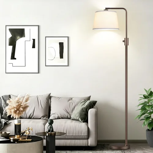 Miniatura 19 de Nintiue [Actualizada] Lámpara de pie regulable, bombilla LED Edison de 1000 lúmenes incluida, pantalla negra, lámpara de pie alta moderna de arco
