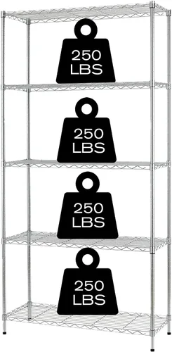 Miniatura 10 de HCY Estantería de 5 niveles con ruedas, estante de metal resistente NSF de altura ajustable para lavandería, baño, cocina, garaje, despensa, Negro