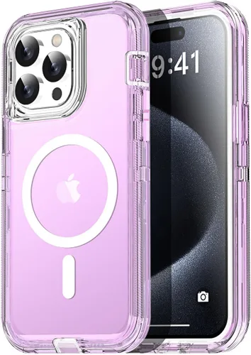 Miniatura 33 de AICase Funda transparente para iPhone 16e/13/iPhone 14, compatible con MagSafe 3 en 1, resistente protección contra caídas, cuerpo completo, a
