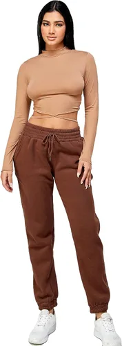 Miniatura 7 de IUUI Pantalones deportivos de cintura alta para mujer, con bolsillos, de algodón, holgados, atléticos