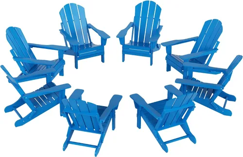 Miniatura 13 de HDPE Laguna Silla Adirondack plegable de polietileno (juego de 2), teca