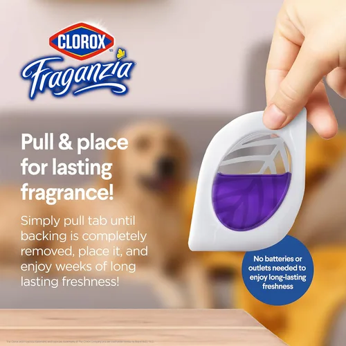 Miniatura 3 de Clorox Fraganzia - Ambientador para habitaciones pequeñas, manzana y canela, despegar y colocar, sin enchufe, sin batería, para armarios