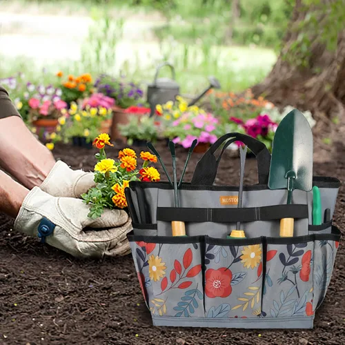 Miniatura 7 de MDSTOP Taburete de jardín plegable y bolsa de herramientas de jardín