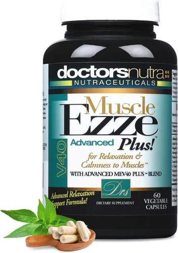Muscle Ezze Plus - Relajante natural de uso diurno o nocturno - Sin gluten - 60 Veg. Cápsulas