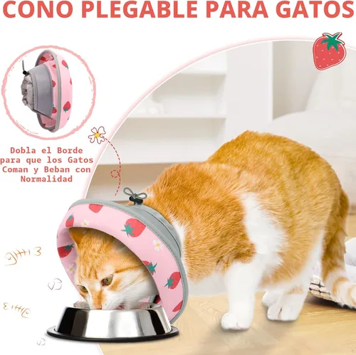 Miniatura 3 de Collar de cono de gato suave para dejar de lamer, ajustable, plegable, ligero, conos para gatitos después de la cirugía, recuperación para gatos