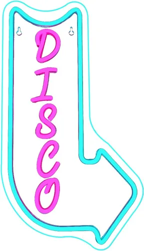 Miniatura 9 de Looklight Letreros de neón de disco para decoración de pared, letrero de luz LED rosa y azul, letrero de neón con letras iluminadas USB, letrero