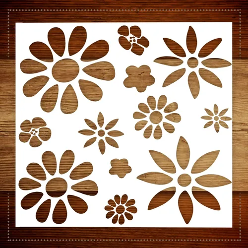 Plantilla de flores pequeñas para pintar DIY plantillas decorativas de dibujo bohemio plantilla de pintura reutilizable para paredes muebles (Small