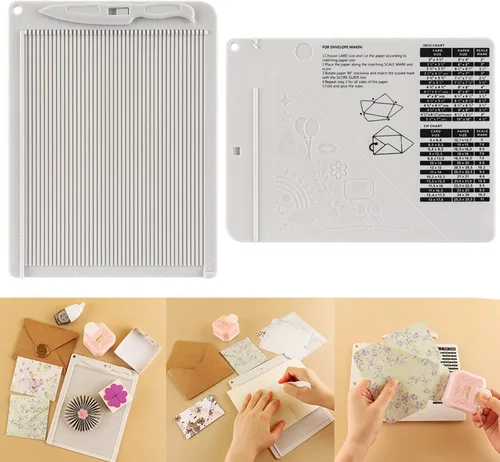 Briartw Juego de mini tablero de puntuación y carpeta de huesos, herramienta de puntuación y plegado, multiusos, para hacer sobres, álbumes de