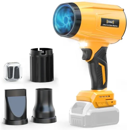 Miniatura 10 de DIYtoolifz Soplador de hojas inalámbrico compatible con Dewalt 20V, rotación de 180°, soplador de hojas de mano de 600 CFM, motor sin escobillas