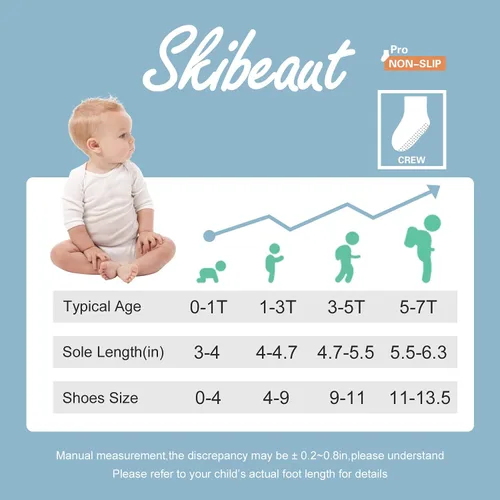 Miniatura 5 de Calcetines antideslizantes para niños, calcetines de corte medio para niños pequeños y niñas (0-7 años), 12 pares de calcetines antideslizantes