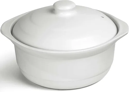Miniatura 8 de Olla de arcilla para cocinar con tapa de 1.8 litros Olla de cerámica de 1.9 cuartos de galón Utensilios de cocina de cerámica Recipiente