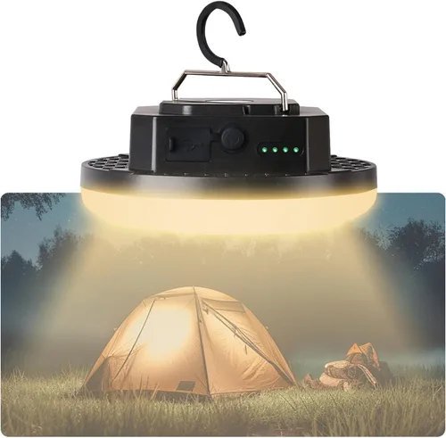 Luz recargable para tienda de campaña de 10000 mAh, 3 modos de iluminación de color, linterna de camping portátil LED de 4000 lúmenes, IPX5