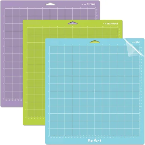 Miniatura 10 de ReArt Variedad de alfombrillas de corte para Cricut Maker 3/Maker/Explore 3/Air 2/Air/One Adhesivo de repuesto – Fuerte, estándar, ligero, 12 x 12