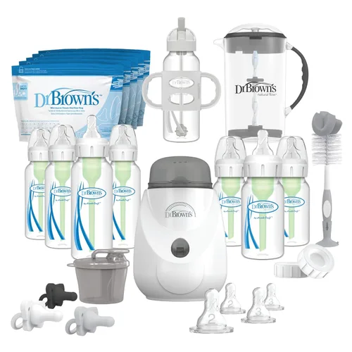 Miniatura 18 de Dr. Brown's Natural Flow - Juego de alimentación anticólicos Options+ para el primer año con biberones para recién nacido, taza de transición
