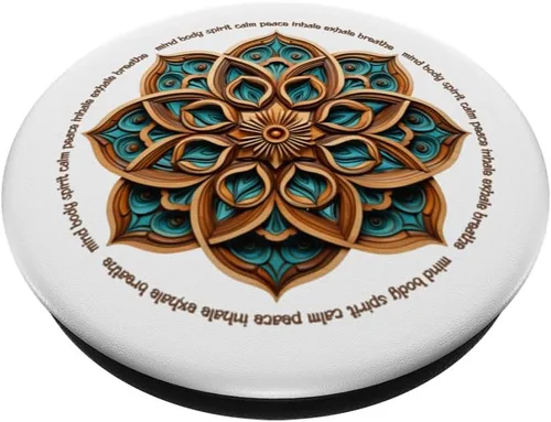 Miniatura 2 de Mandala #313 - Mind-Body-Spirit Yoga Art PopSockets Standard PopGrip