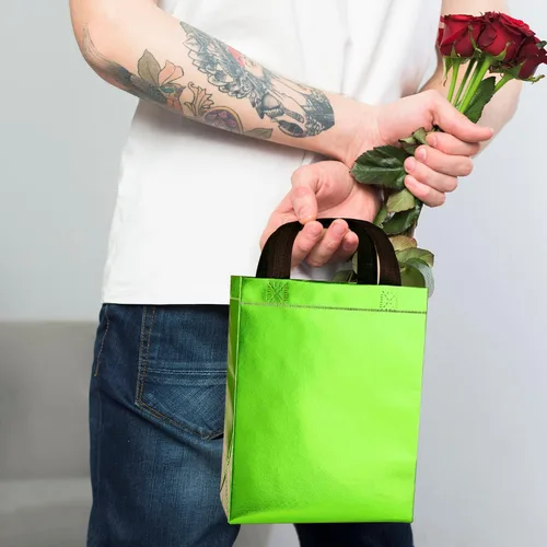 Miniatura 24 de BLEWINDZ Bolsas de Regalo Coloridas con Papel de Seda – 12 Bolsas de Regalo Reutilizables Tamaño Mediano - Ideales para Bolsa de Dulces, Cumpleaños