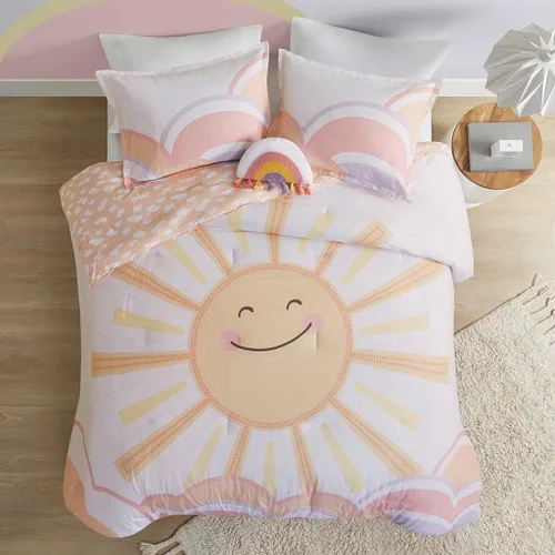 Miniatura 18 de Intelligent Design Edredón para niños, vibrante, divertido y juguetón con estampado de unicornio alternativo para todas las estaciones, juego