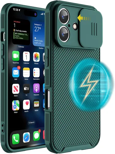 Miniatura 9 de Funda magnética para iPhone 16 Pro Max, funda protectora de cámara para iPhone 16 Pro Max [compatible con carga MagSafe] con cubierta deslizante