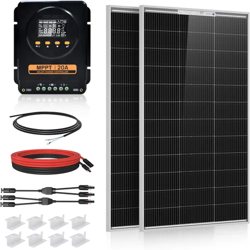 Miniatura 11 de ECO-WORTHY - Kit de panel solar de 200 W, 12 V/24 V con panel solar monocristalino de alta eficiencia y controlador de carga PWM de 30 A para RV