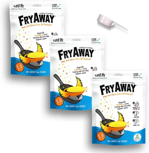 Miniatura 11 de FryAway Solidificador de aceite de cocina para freír, solidifica hasta 8 tazas, solidificador de aceite de cocina a base de plantas, polvo que Pan