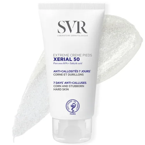SVR - Xerial 50 Extreme Foot - Crema hidratante intensa para pies con 50% de urea - Para pies, manos, codos y rodillas ásperos y secos - Ofrece
