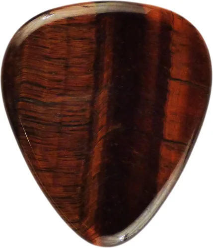 Miniatura 3 de Púa de guitarra o bajo de Obsidiana de Caoba en vidrio volcánico - 3.0 mm de calibre ultra pesado - Forma 351 - Púa exótica artesanal de gema