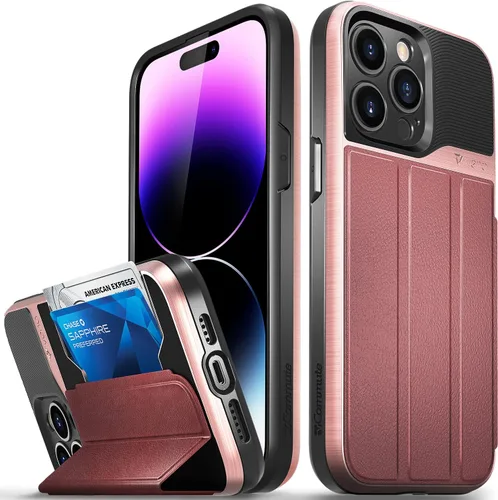 Miniatura 67 de VENA vCommute Funda tipo cartera compatible con Apple iPhone 14 (15.5 cm), funda de cuero con tapa plegable, tarjetero con función de soporte