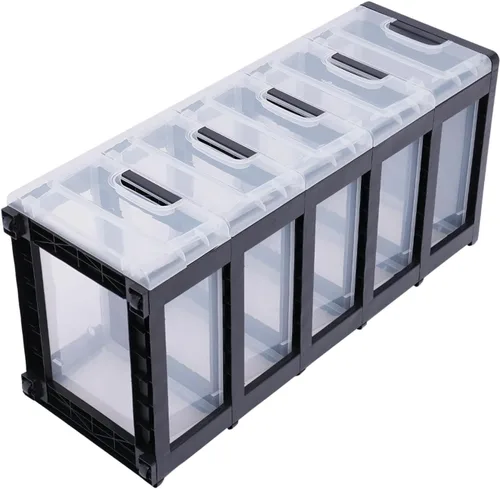 Miniatura 5 de Cómoda de plástico para dormitorio, organizador de 5 cajones, armario de almacenamiento vertical moderno para ropa, torre de almacenamiento alta