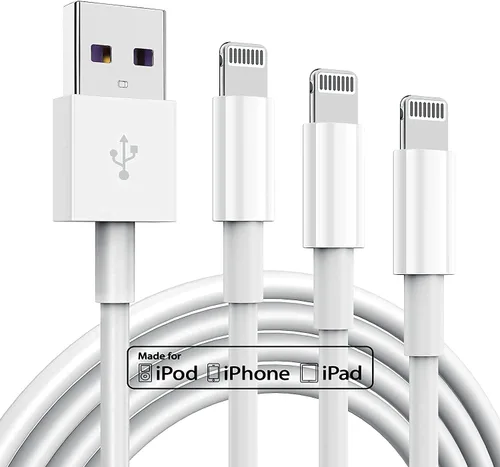 Miniatura 14 de Paquete de 3 cables de 10 pies con certificación MFi de Apple, cable largo de carga, Lightning a USB, carga rápida de 2.4 A, para iPhone 12/11/11