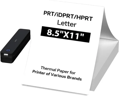 iDPRT Papel de impresora térmica MT610 de 8.5 x 11 pulgadas para MT610 Pro, D810, M08F, M832, M08E, A285M, A80, A81, PR20, A40, iDPRT HPRT PRT Papel