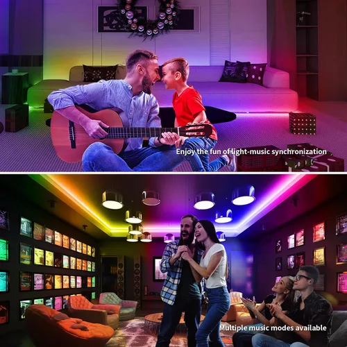 Miniatura 3 de COB RGB Tiras de Luces Inteligentes IC de 20 pies/6M Certificadas UL 24V Tira de Luz de Flujo de Color Multicolor Cinta de Luces Flexible
